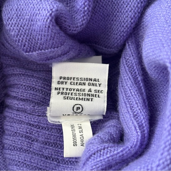 Diane Von Furstenberg Ahiga Purple 90% Cashmere 10% Wool Cowl Turtleneck Sweater - Picture 11 of 11